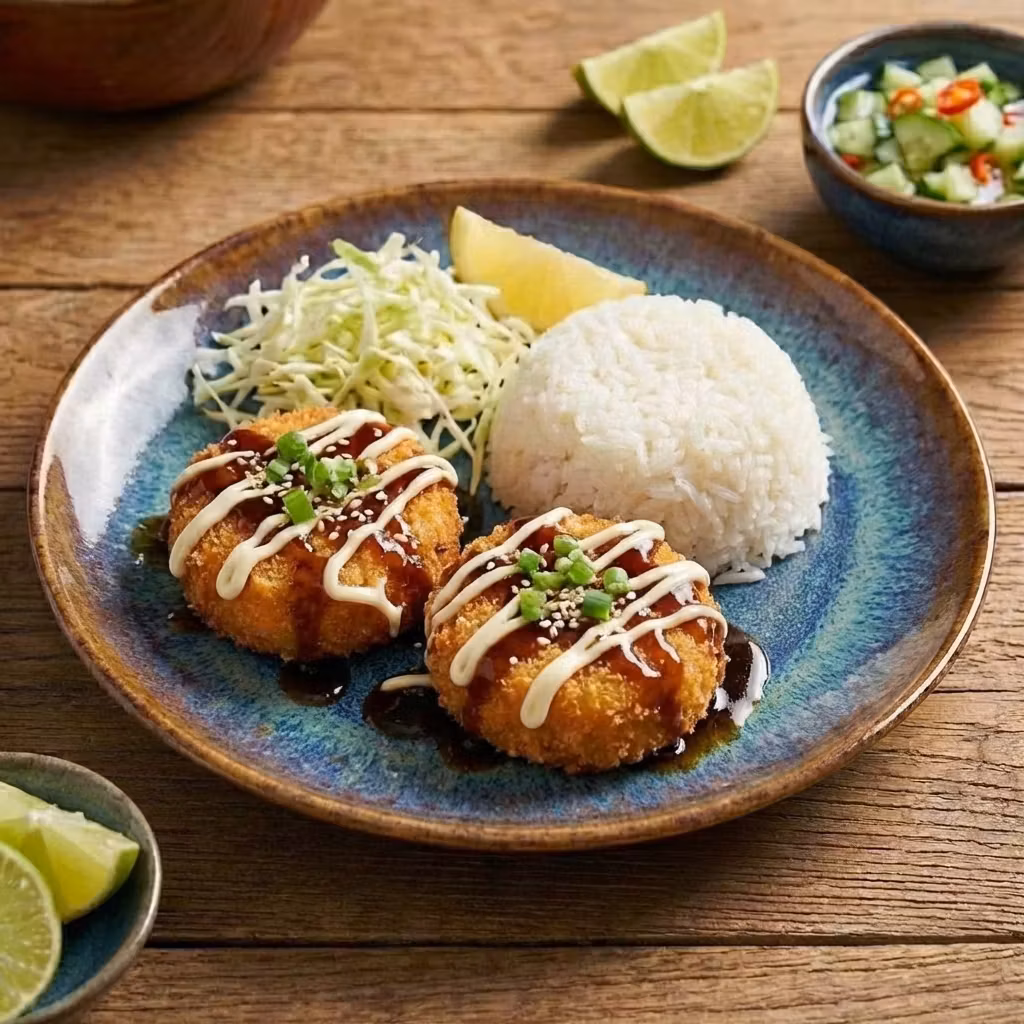 Friteerattu lohi Teriyaki